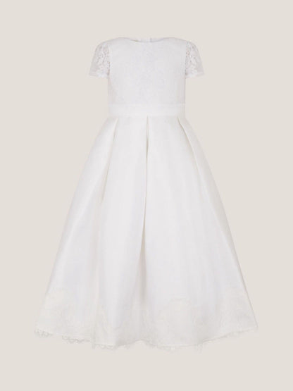 Monsoon White Communion Lola Bow Lace Trim Dress image 1