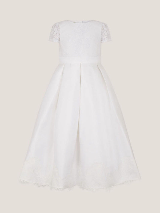 Monsoon White Communion Lola Bow Lace Trim Dress image 1