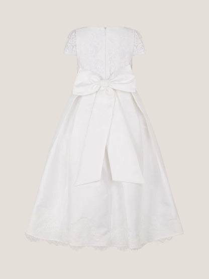 Monsoon White Communion Lola Bow Lace Trim Dress image 3