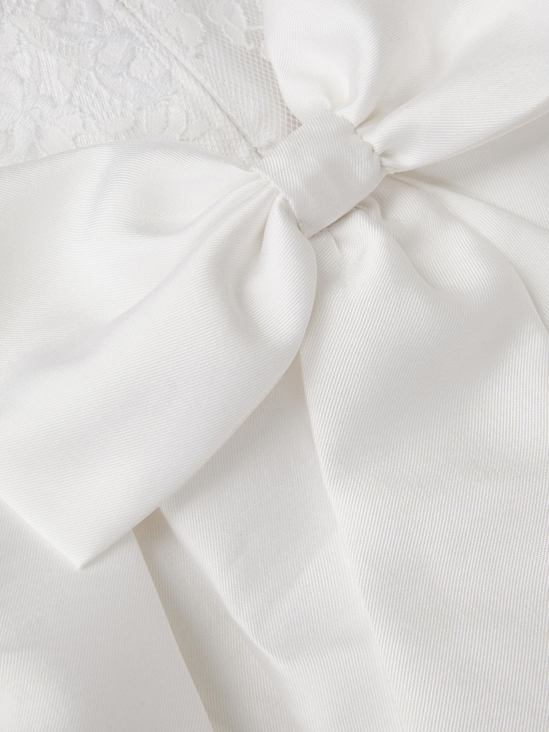 Monsoon White Communion Lola Bow Lace Trim Dress image 4