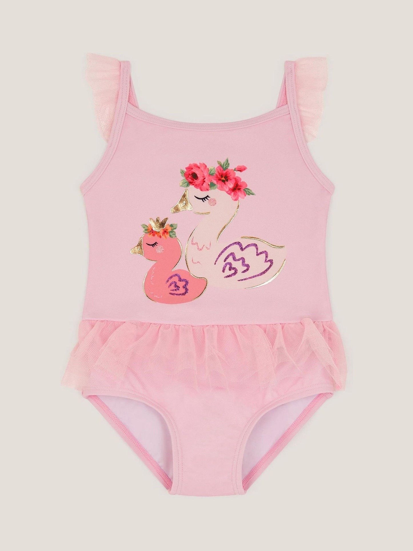 Monsoon Pink Baby Ducky Tulle Swimsuit image 1