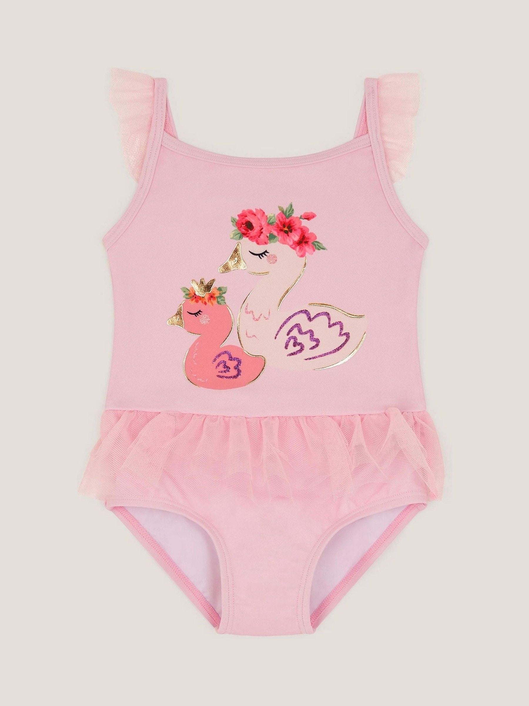 Monsoon Pink Baby Ducky Tulle Swimsuit image 1