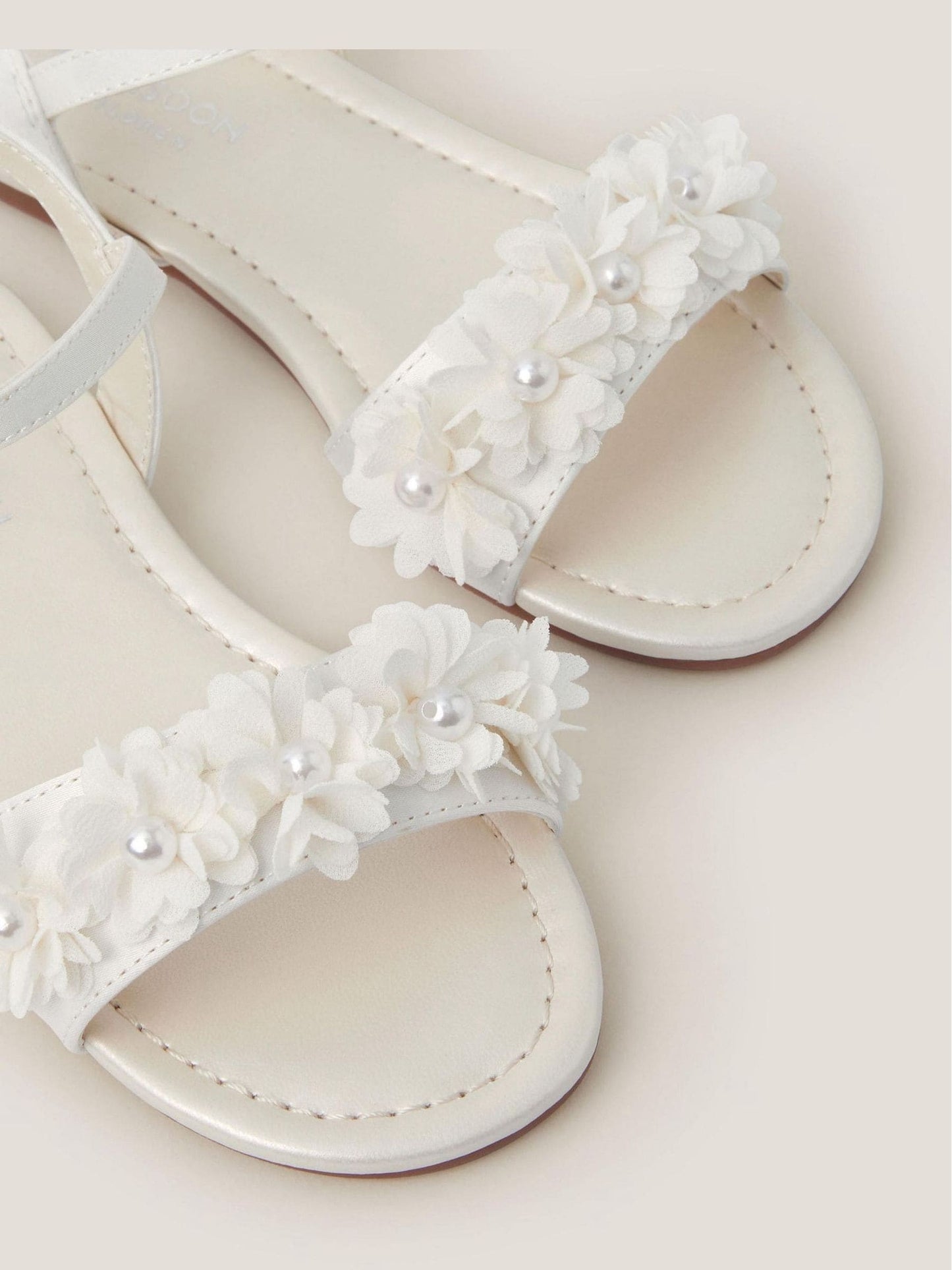 Monsoon Cream Pearl Flower Sandals image 3