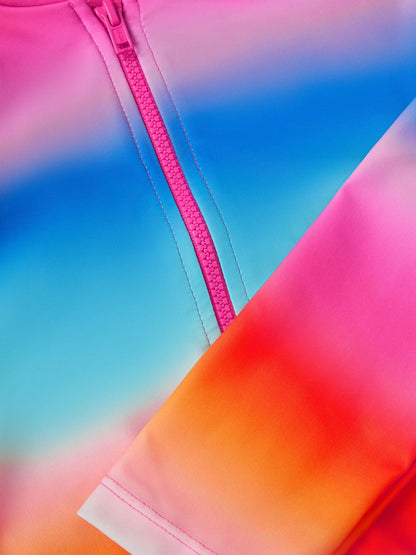 Monsoon Pink Rainbow UPF50+ Long Sleeve Swimsuit image 3