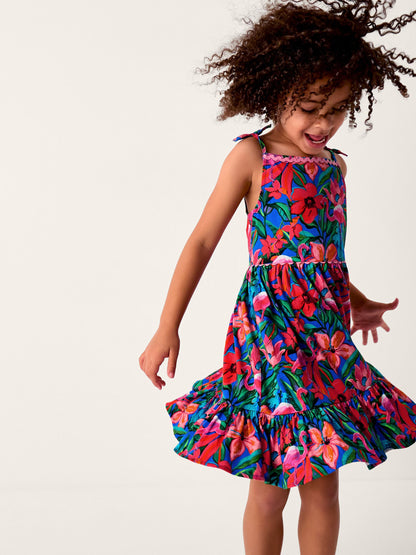 Monsoon Pink Tropical Print Jersey Beach Dress image 1