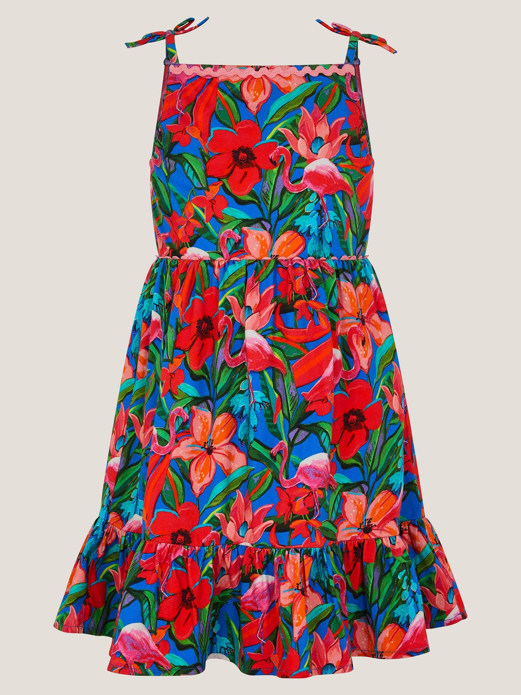 Monsoon Pink Tropical Print Jersey Beach Dress image 2