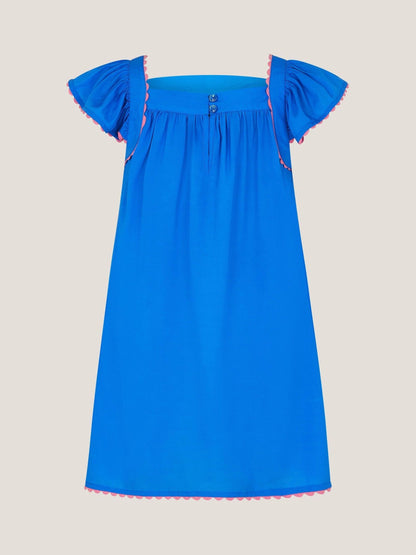 Monsoon Blue Flamingo Floral Print Beach Dress image 3
