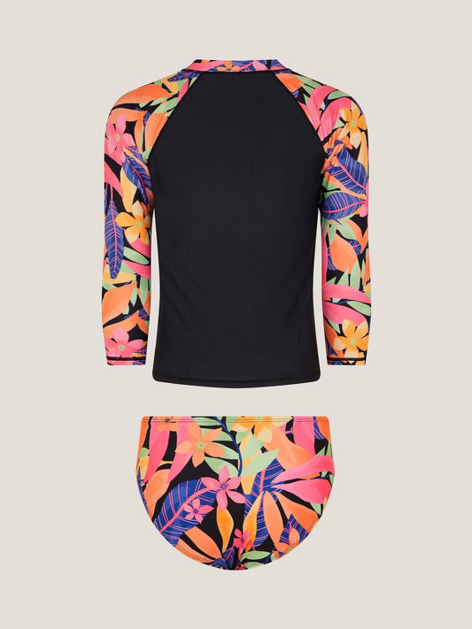Monsoon Black Tropical Floral UPF50+ Rash Vest & Briefs Set image 2