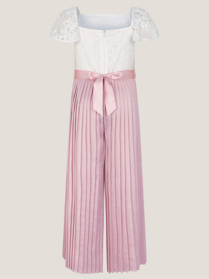 Dsiney Kidz - Monsoon Pale Pink Lace Pleated Jumpsuit image 3