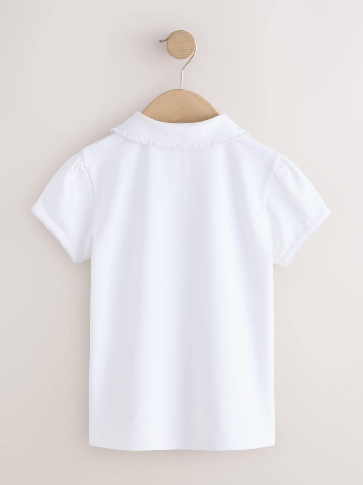 Dsiney Kidz - White Cotton Stretch Frill Collar School Polo Tops 3 Pack (3-14yrs) image 5