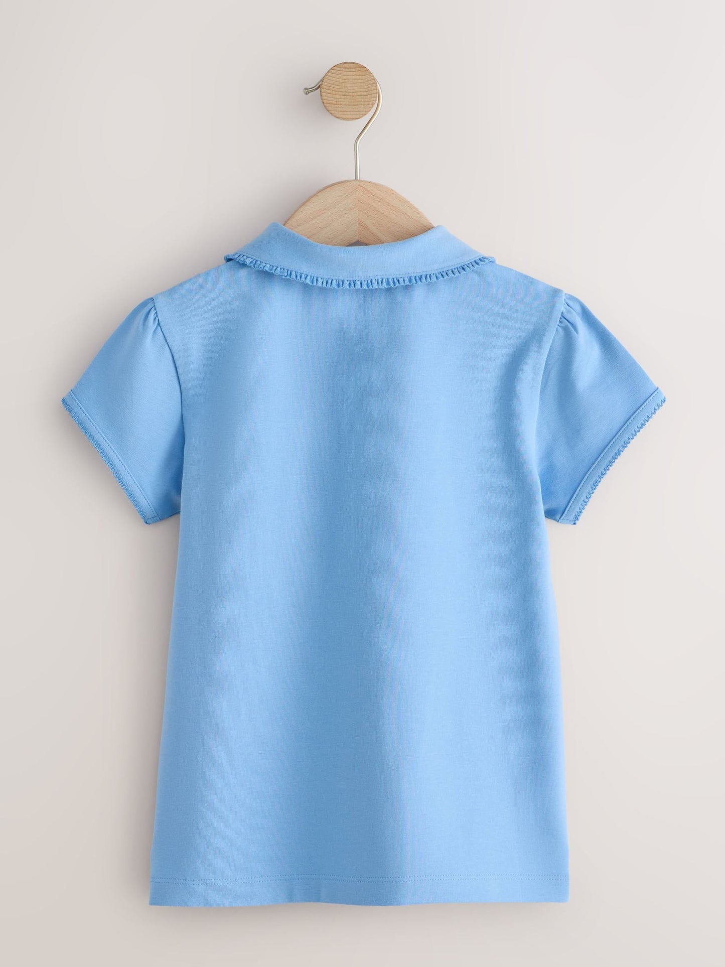 Dsiney Kidz - Blue Cotton Stretch Frill Collar School Polo Tops 3 Pack (3-14yrs) image 3