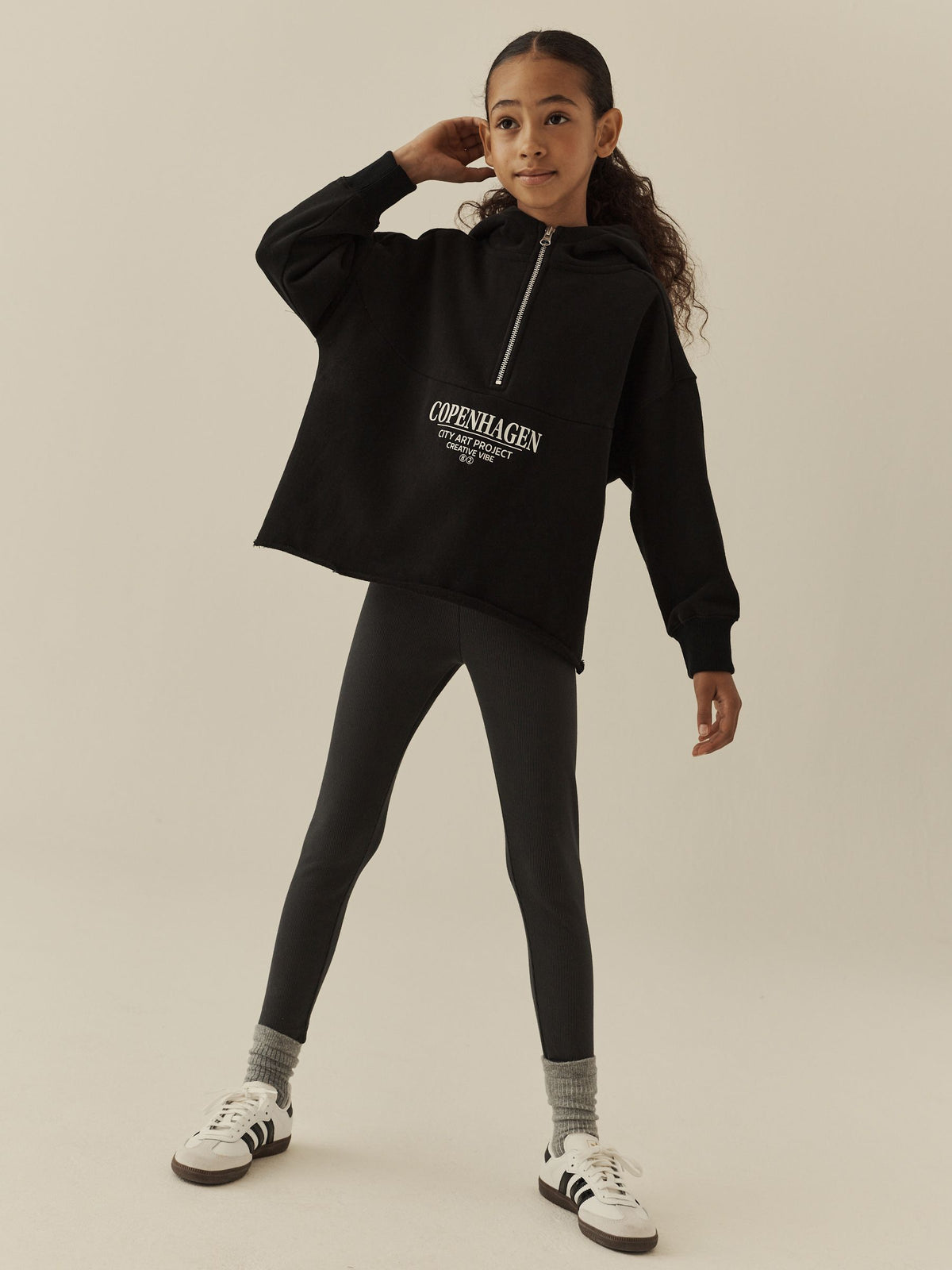 Black Hoodie and Rib Leggings Set (3-16yrs) - image 1