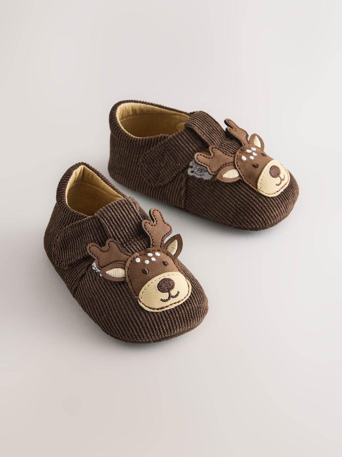 Dsiney Kidz - Brown Reindeer Touch Fastening Baby Shoes (0-2mths) image 1