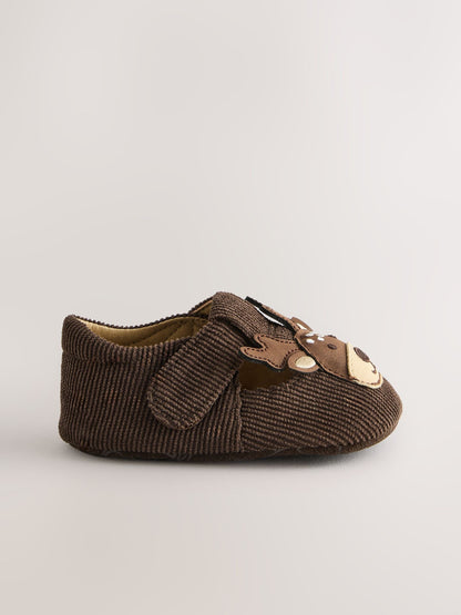 Dsiney Kidz - Brown Reindeer Touch Fastening Baby Shoes (0-2mths) image 2
