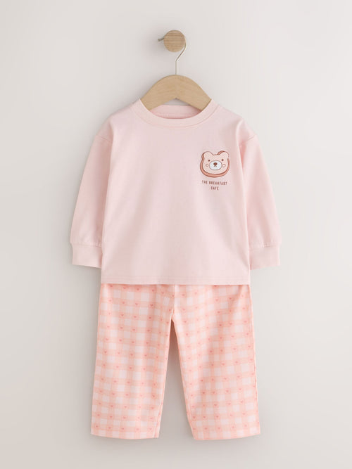 Dsiney Kidz - Pink/Oatmeal Woven Wide Leg Pyjamas 2 Pack (9mths-10yrs) image 1