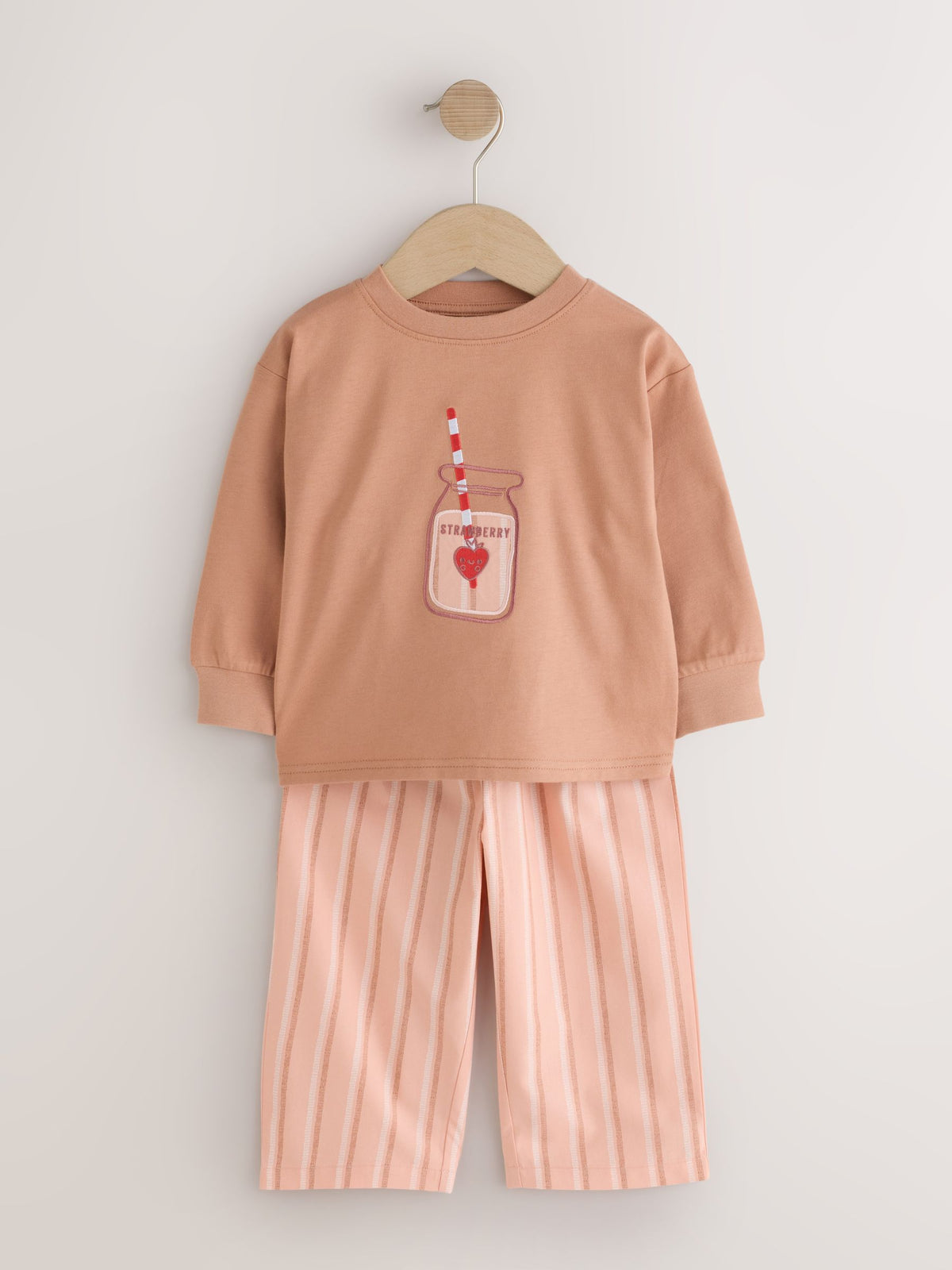 Dsiney Kidz - Pink/Oatmeal Woven Wide Leg Pyjamas 2 Pack (9mths-10yrs) image 4