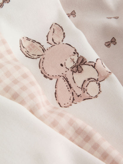 Neutral Bunny Print Snuggle Pyjamas 3 Pack (9mths-12yrs) - image 12