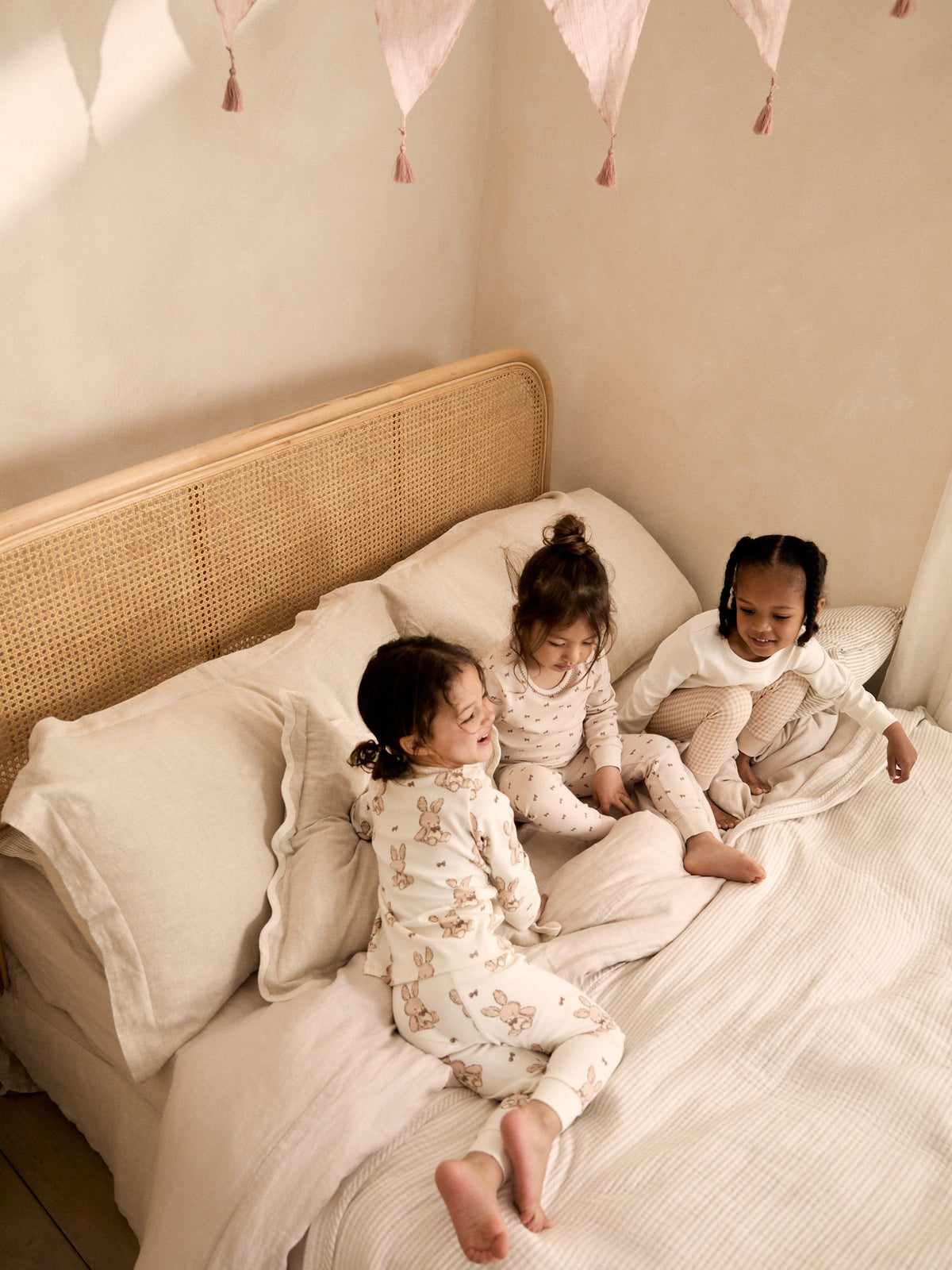 Neutral Bunny Print Snuggle Pyjamas 3 Pack (9mths-12yrs) - image 2