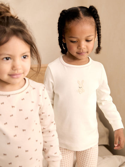 Neutral Bunny Print Snuggle Pyjamas 3 Pack (9mths-12yrs) - image 3