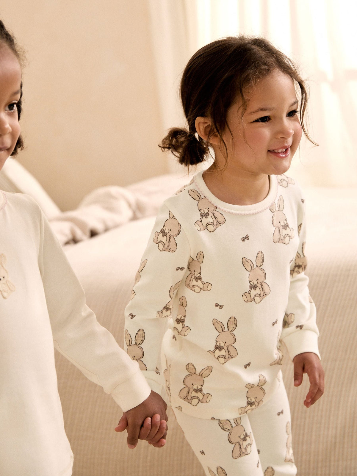 Neutral Bunny Print Snuggle Pyjamas 3 Pack (9mths-12yrs) - image 4
