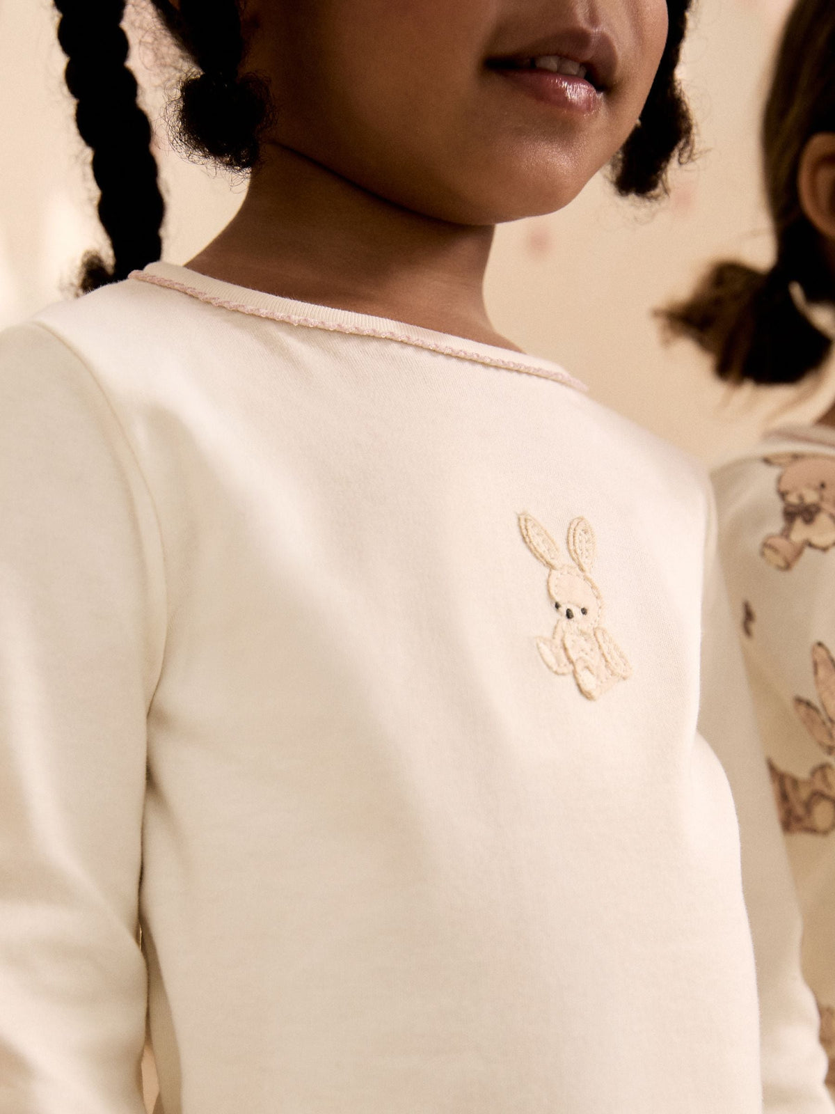 Neutral Bunny Print Snuggle Pyjamas 3 Pack (9mths-12yrs) - image 5