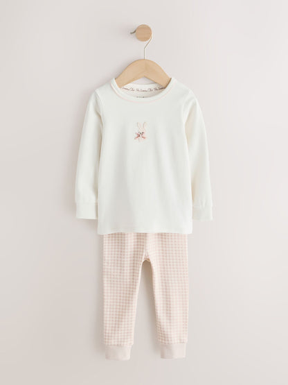 Neutral Bunny Print Snuggle Pyjamas 3 Pack (9mths-12yrs) - image 7