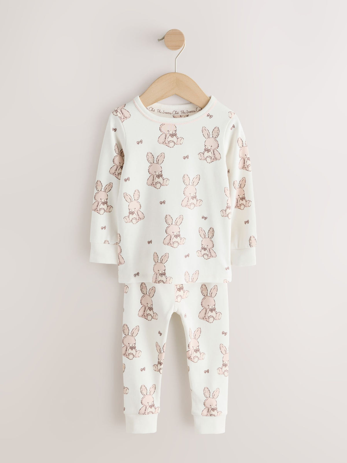 Neutral Bunny Print Snuggle Pyjamas 3 Pack (9mths-12yrs) - image 8