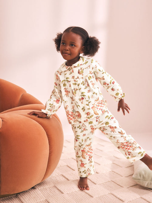 Dsiney Kidz - Red/Ecru Woven Button Through Pyjamas (9mths-10yrs) image 1