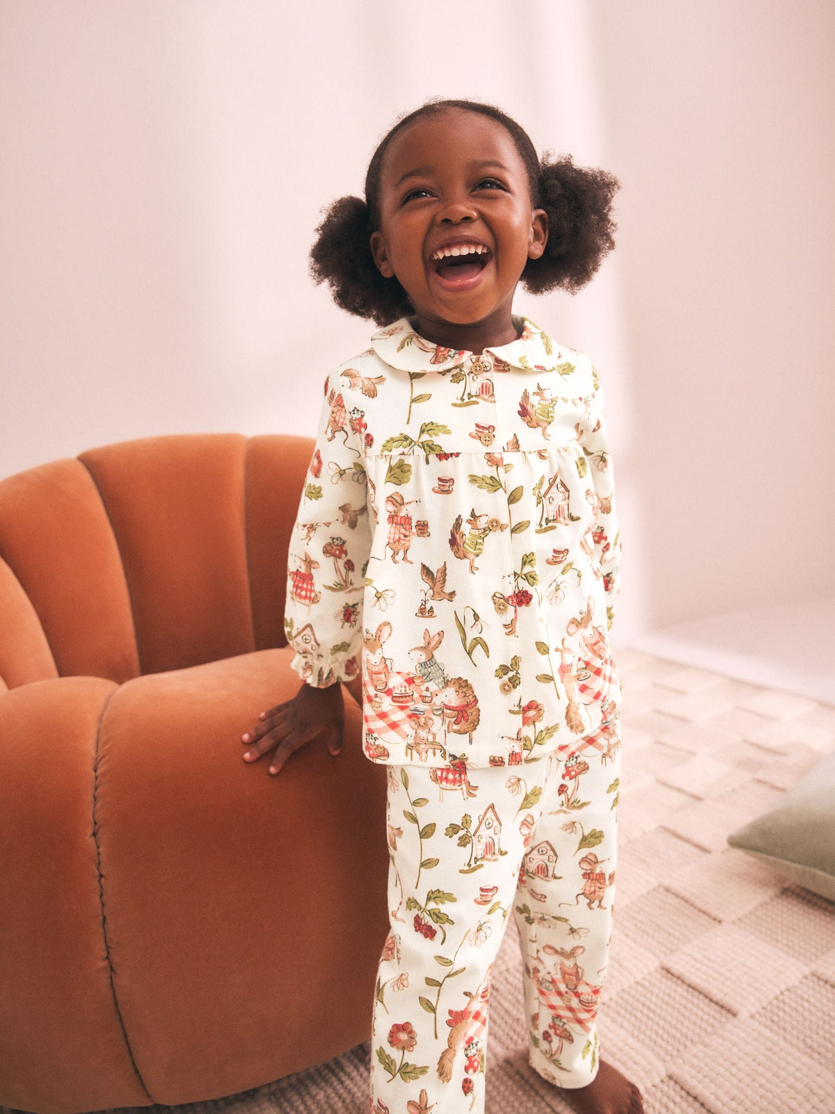 Dsiney Kidz - Red/Ecru Woven Button Through Pyjamas (9mths-10yrs) image 2