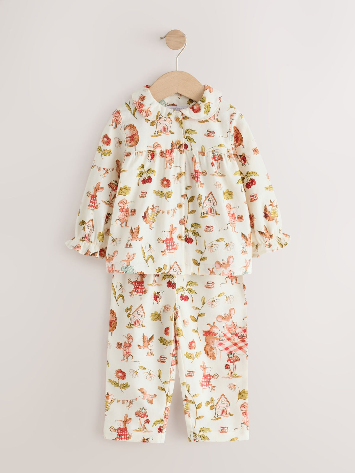 Dsiney Kidz - Red/Ecru Woven Button Through Pyjamas (9mths-10yrs) image 6