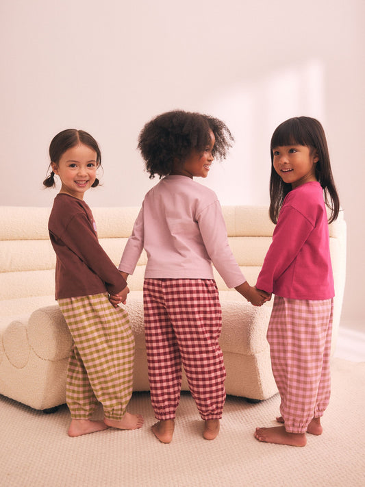 Dsiney Kidz - Pink/Green Woven Jogger Pyjamas 3 Pack (9mths-12yrs) image 2