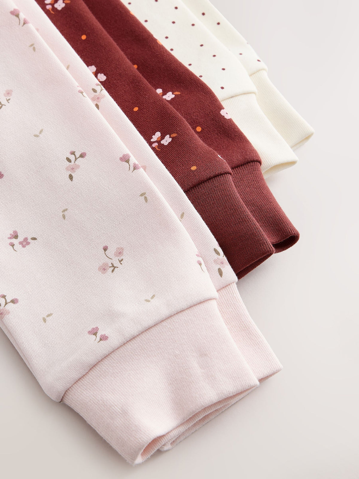 Pink/Brown Ditsy Print Snuggle Pyjamas 3 Pack (9mths-12yrs) - image 11