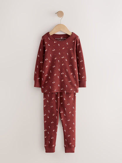 Pink/Brown Ditsy Print Snuggle Pyjamas 3 Pack (9mths-12yrs) - image 6