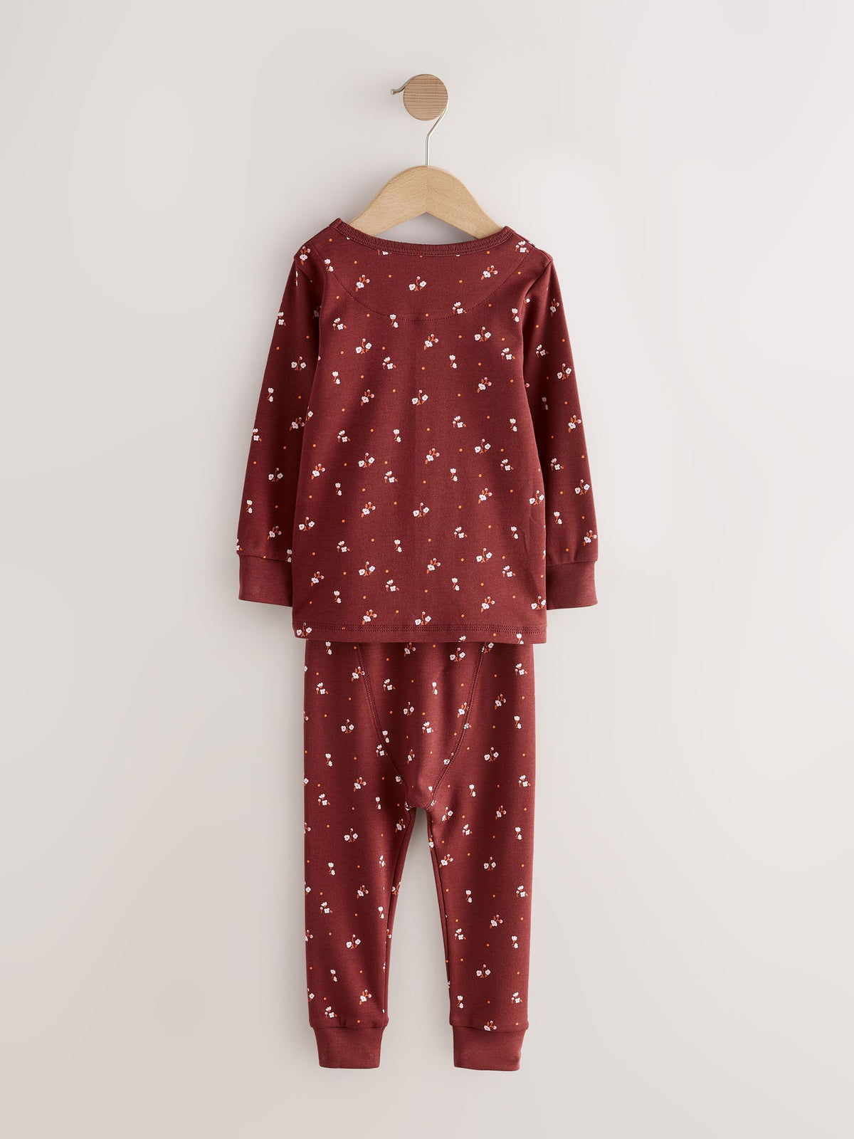 Pink/Brown Ditsy Print Snuggle Pyjamas 3 Pack (9mths-12yrs) - image 7
