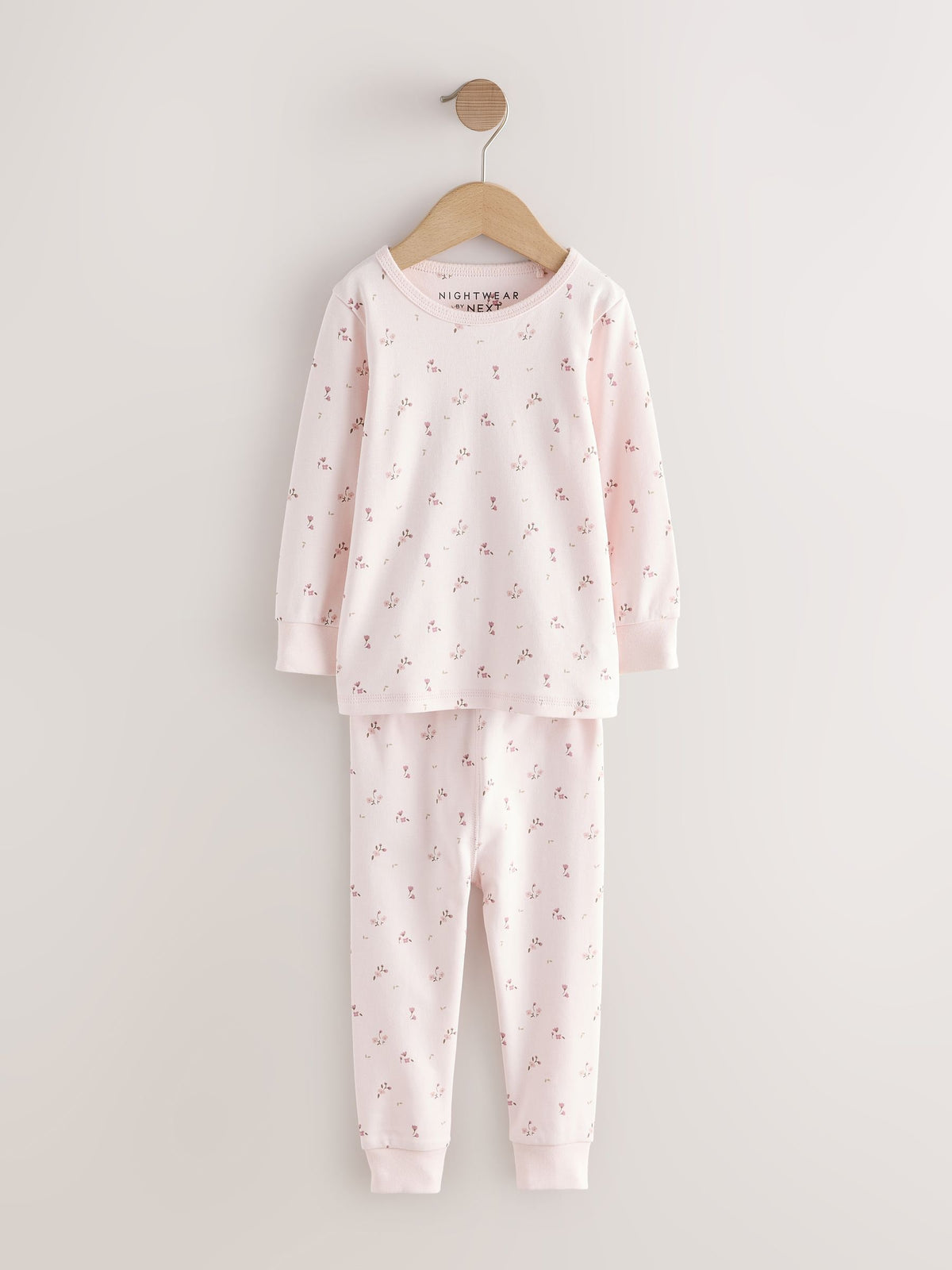 Pink/Brown Ditsy Print Snuggle Pyjamas 3 Pack (9mths-12yrs) - image 8