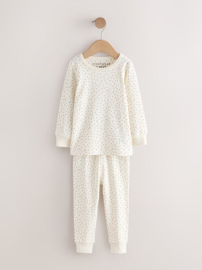 Pink/Brown Ditsy Print Snuggle Pyjamas 3 Pack (9mths-12yrs) - image 9