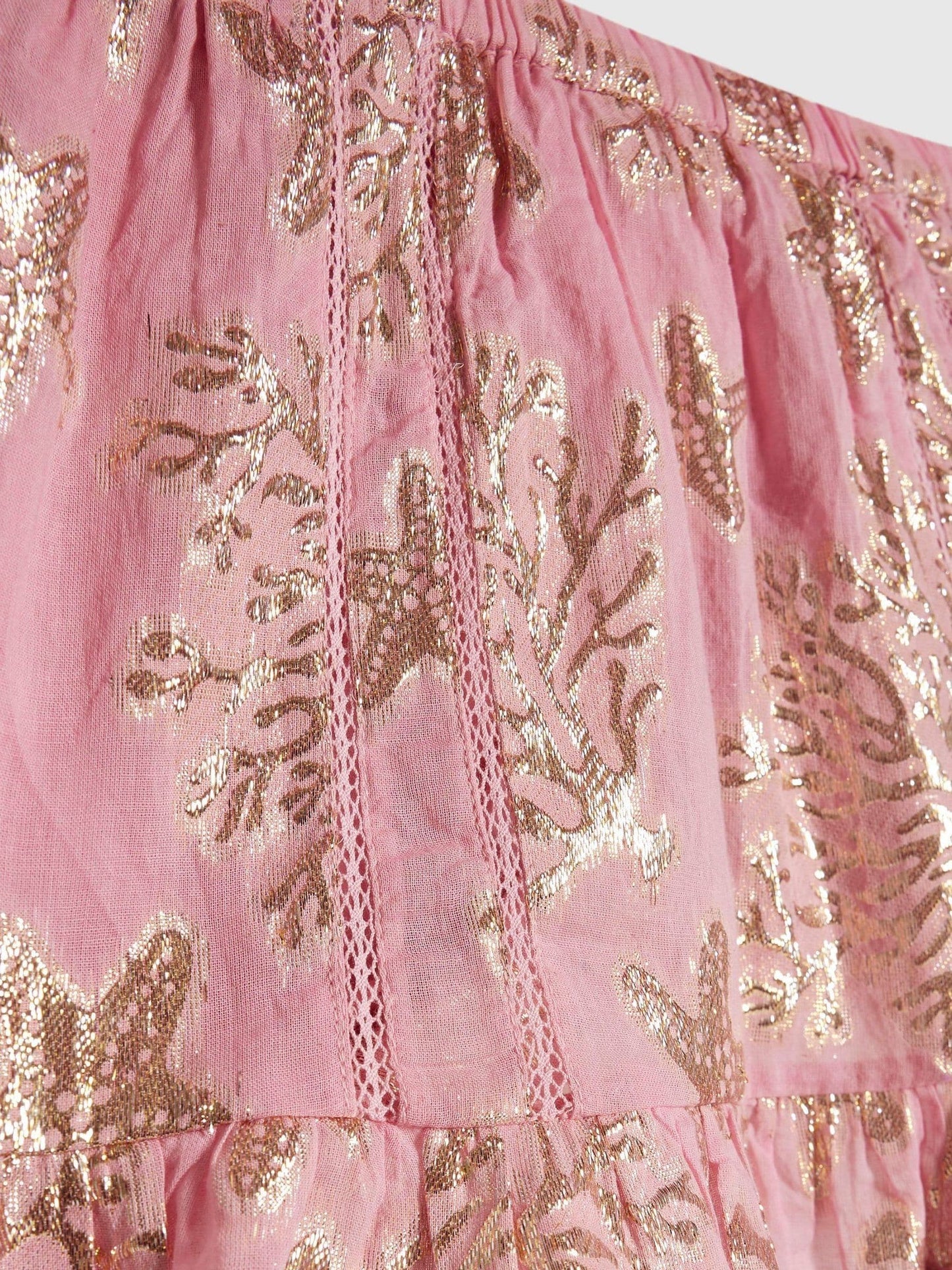 Dsiney Kidz - River Island Pink Foil Frill Top & Rara Skirt Set image 3