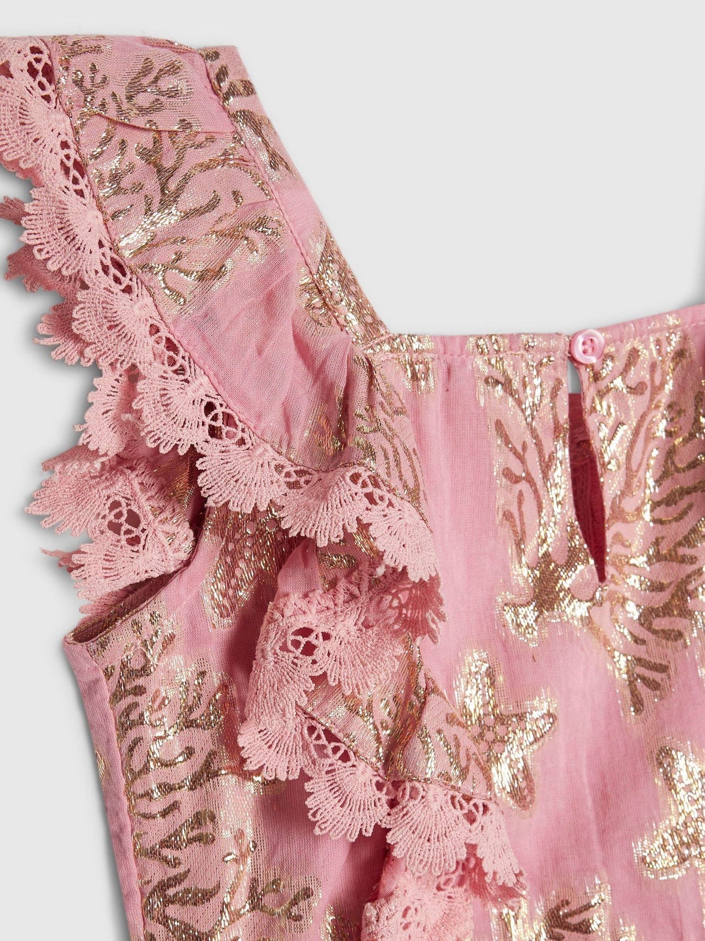 Dsiney Kidz - River Island Pink Foil Frill Top & Rara Skirt Set image 4