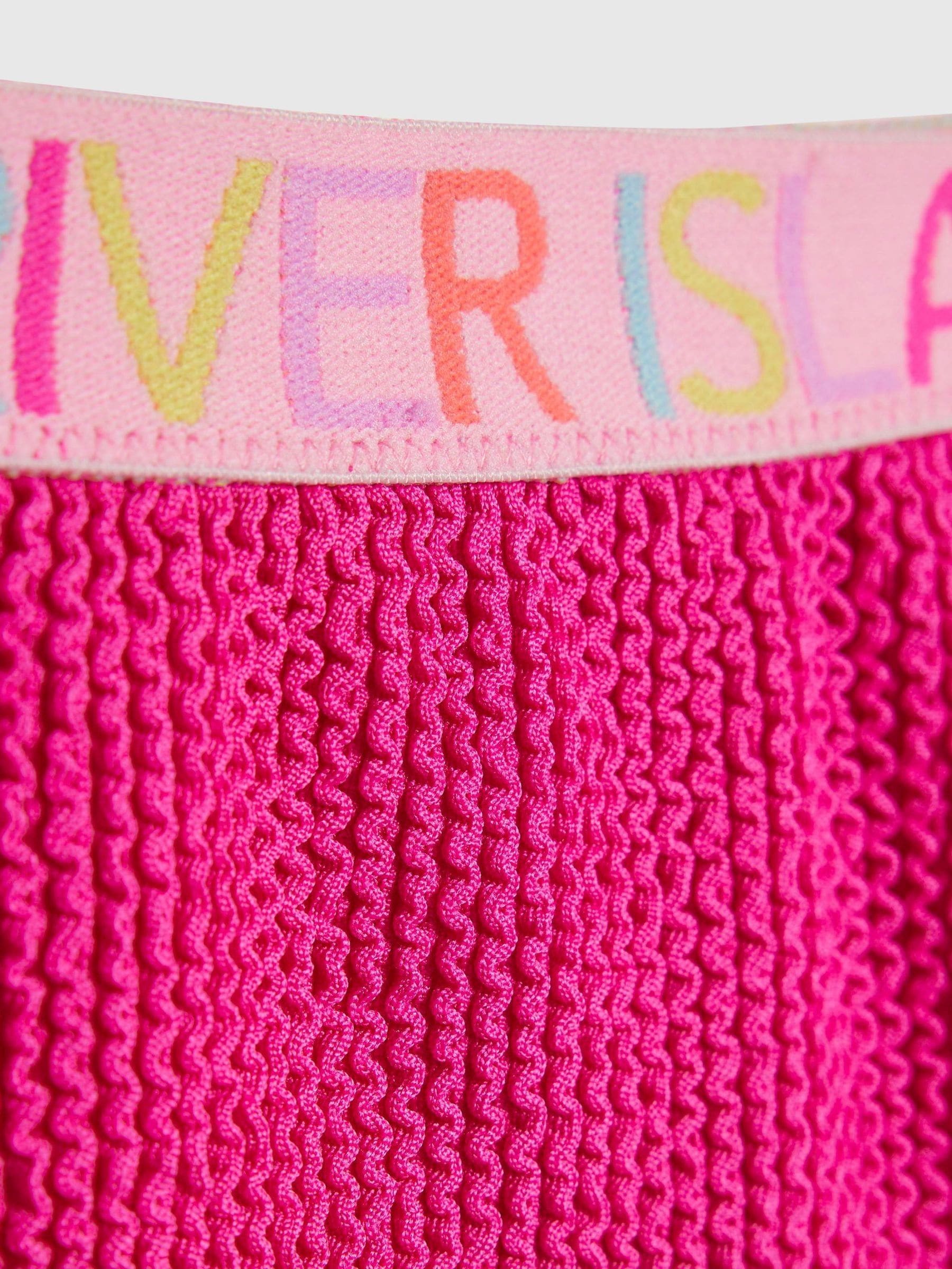 Dsiney Kidz - River Island Pink Logo Textured Whipstitch Bikini image 4