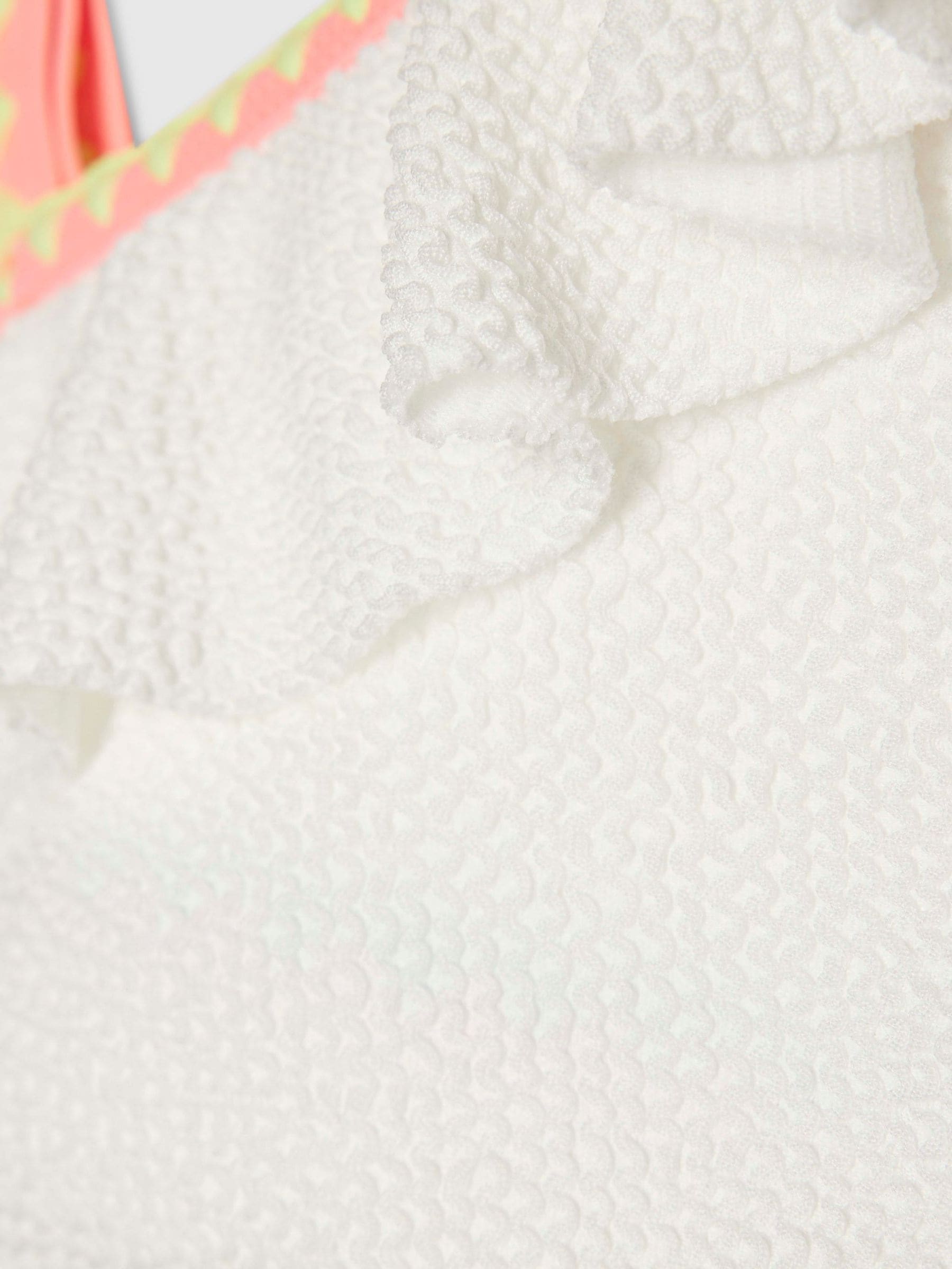 Dsiney Kidz - River Island White Asymmetric Neon Whipstitch Bikini image 4