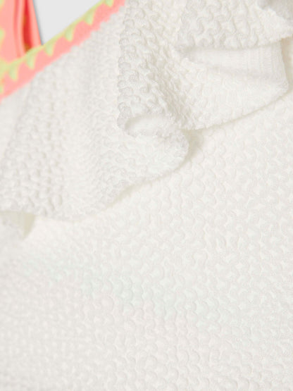 Dsiney Kidz - River Island White Asymmetric Neon Whipstitch Bikini image 4