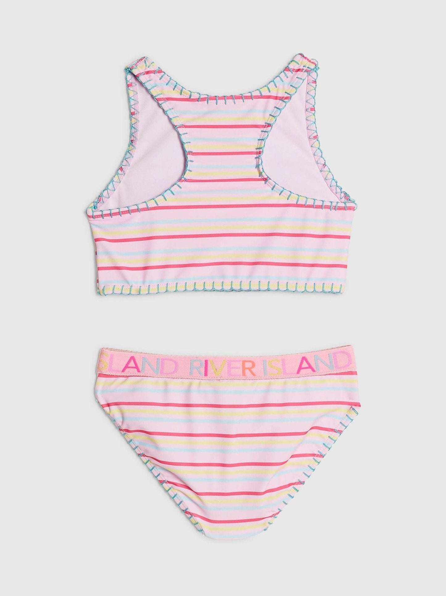 Dsiney Kidz - River Island Pink Orchid Logo Stripe Bikini image 2