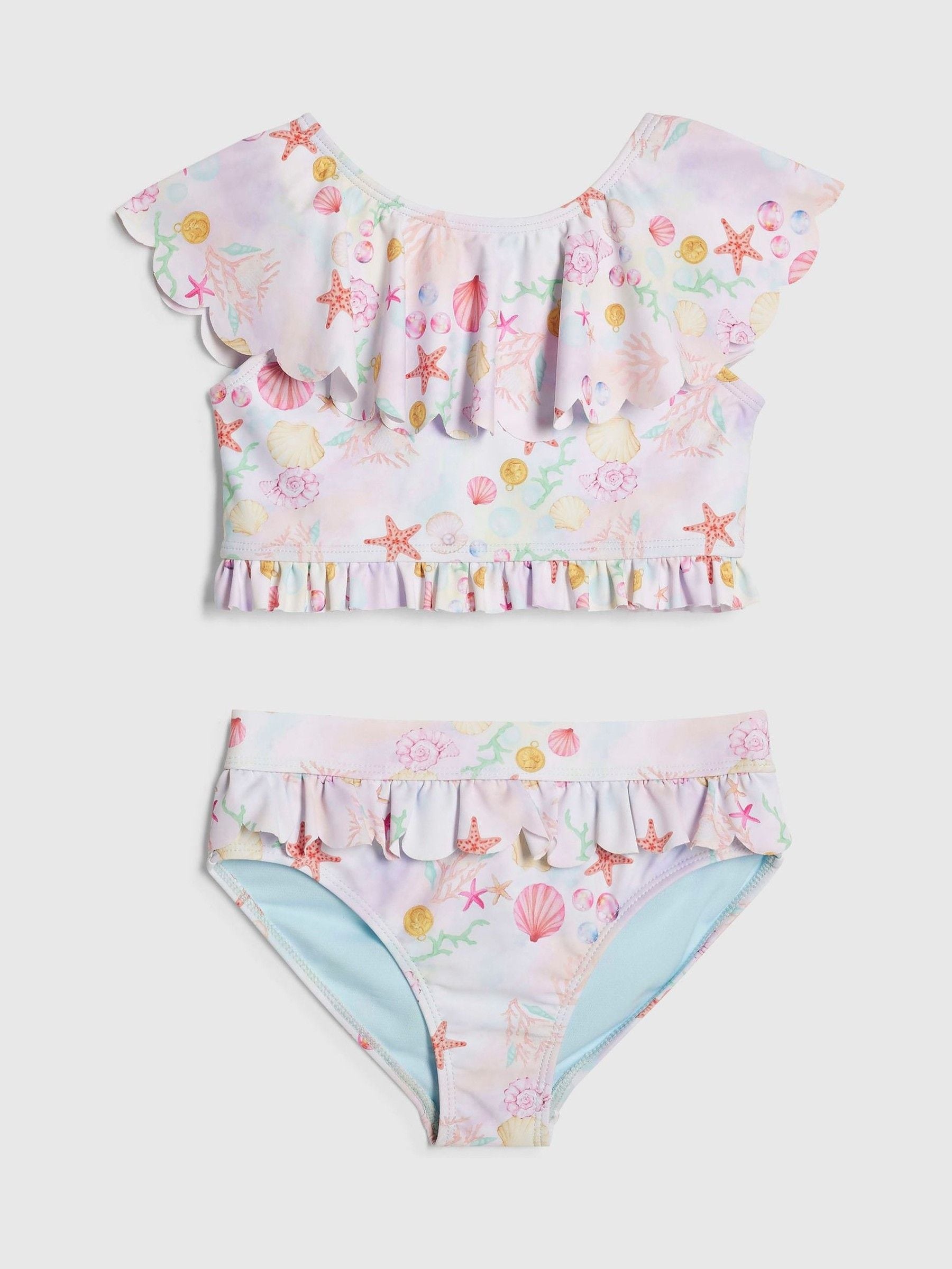Dsiney Kidz - River Island Cream Under The Sea Frill Bikini image 1