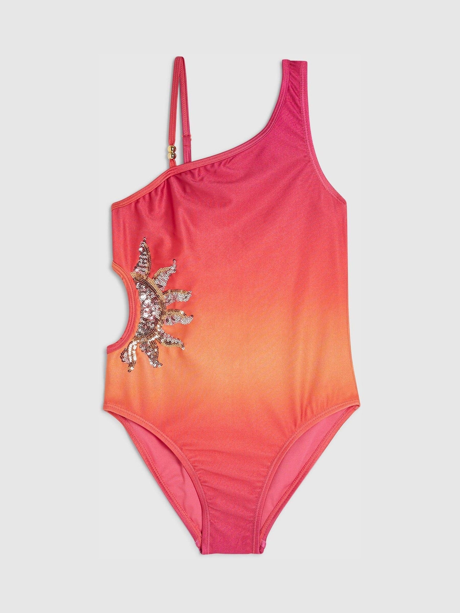 Dsiney Kidz - River Island Orange Ombre Sequin Sun Swimsuit image 1