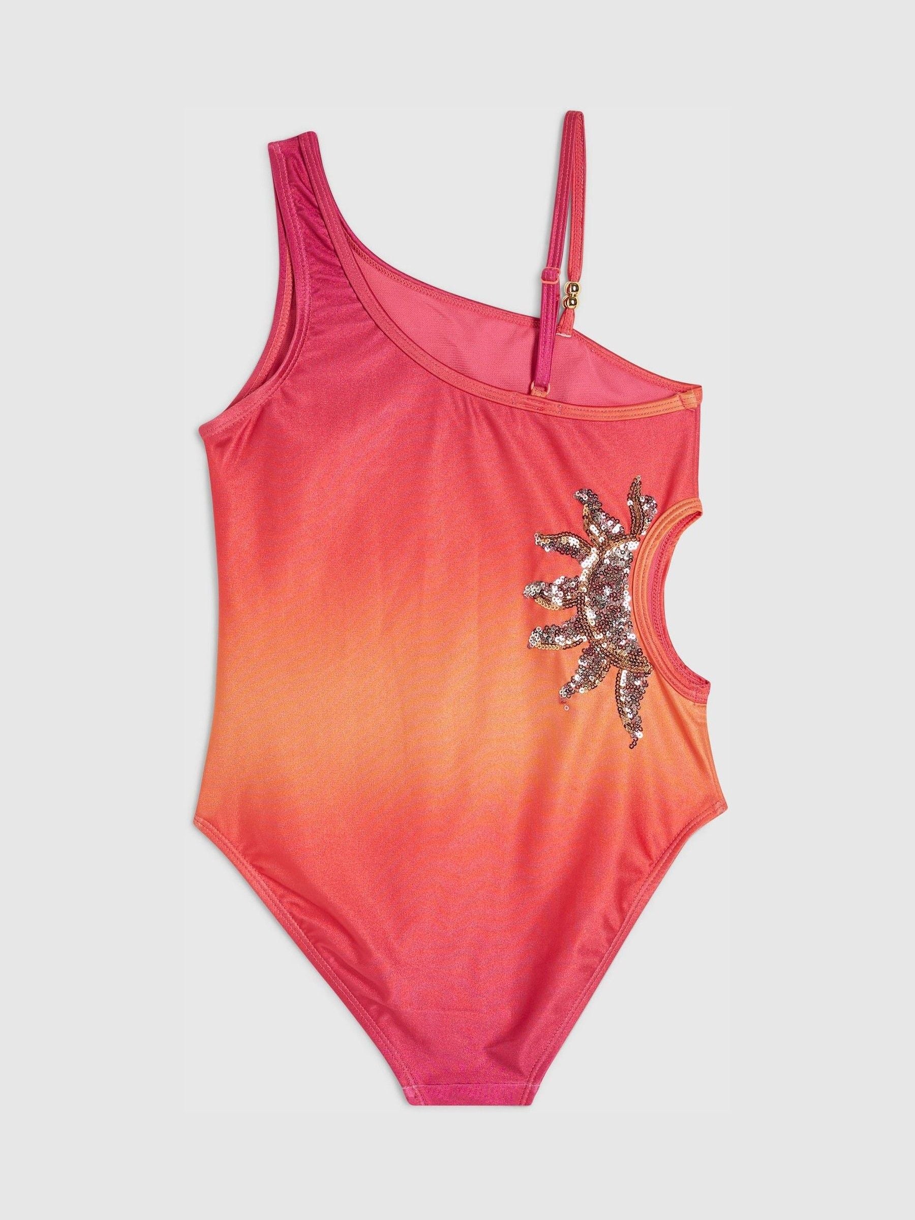 Dsiney Kidz - River Island Orange Ombre Sequin Sun Swimsuit image 2