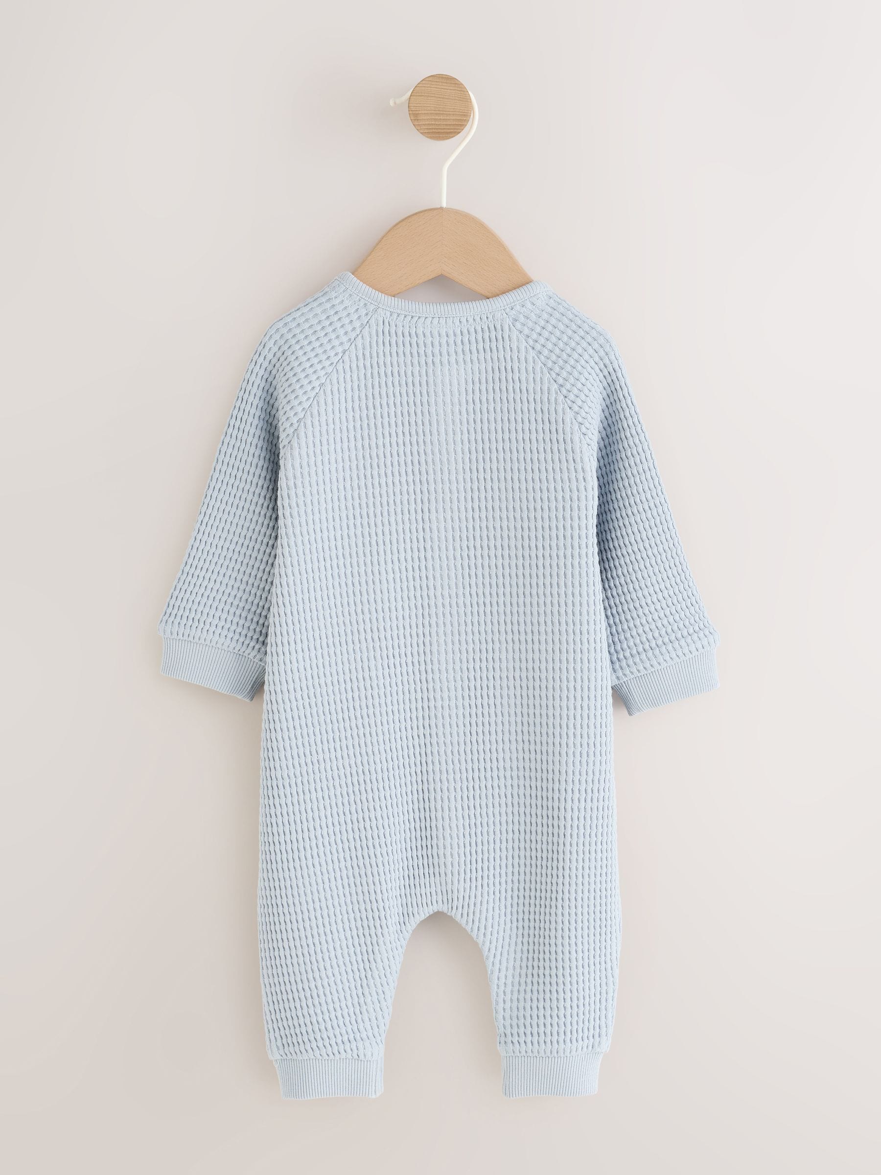 Blue Textured Baby Romper (0mths-3yrs) image 2
