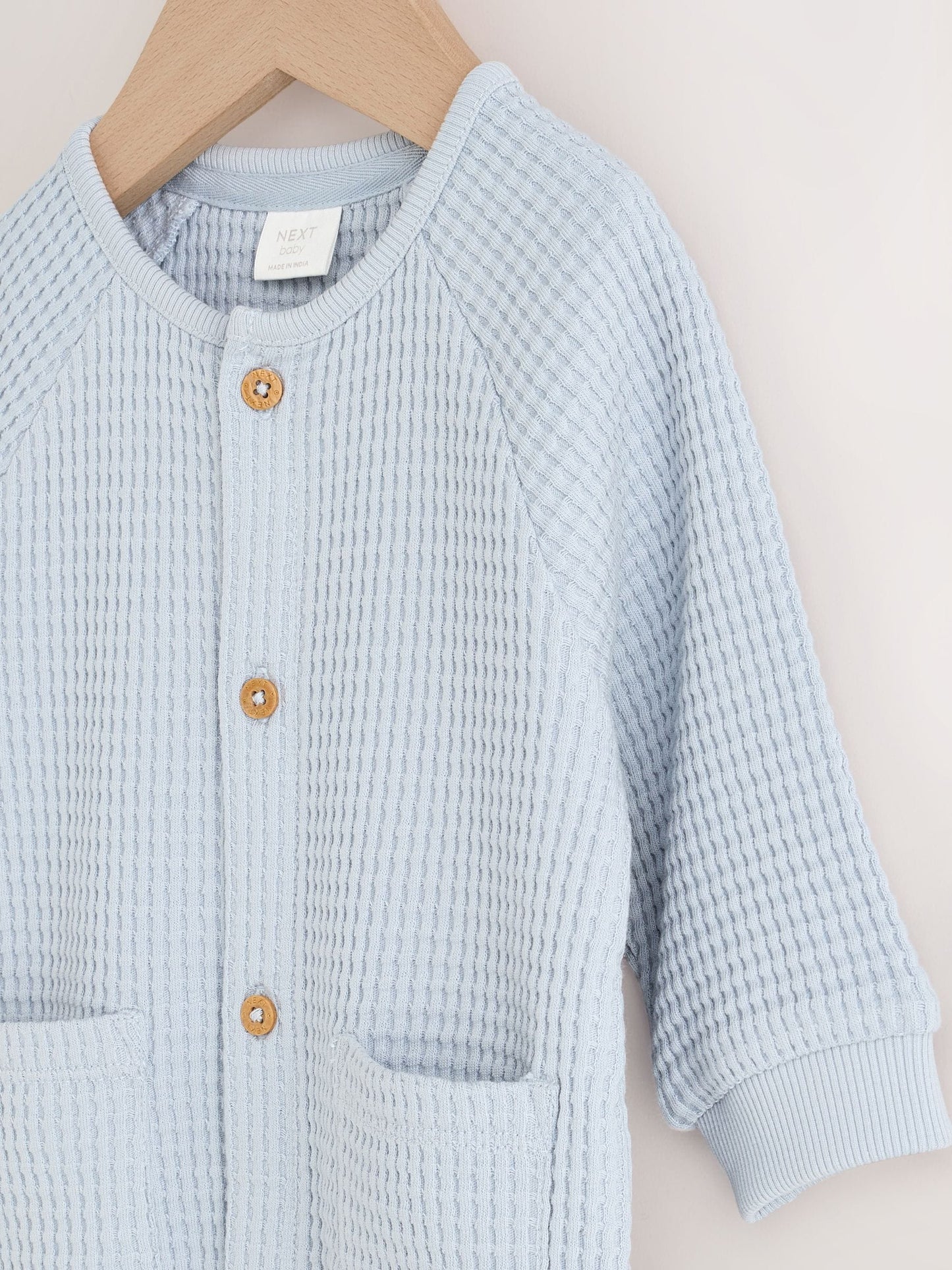 Blue Textured Baby Romper (0mths-3yrs) image 3