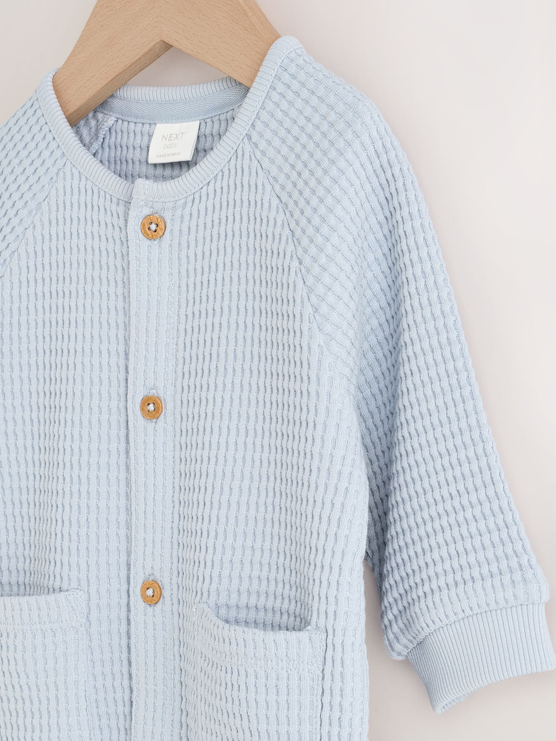 Blue Textured Baby Romper (0mths-3yrs) image 3