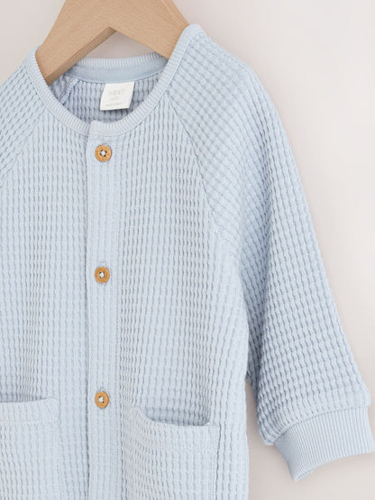 Blue Textured Baby Romper (0mths-3yrs) image 3
