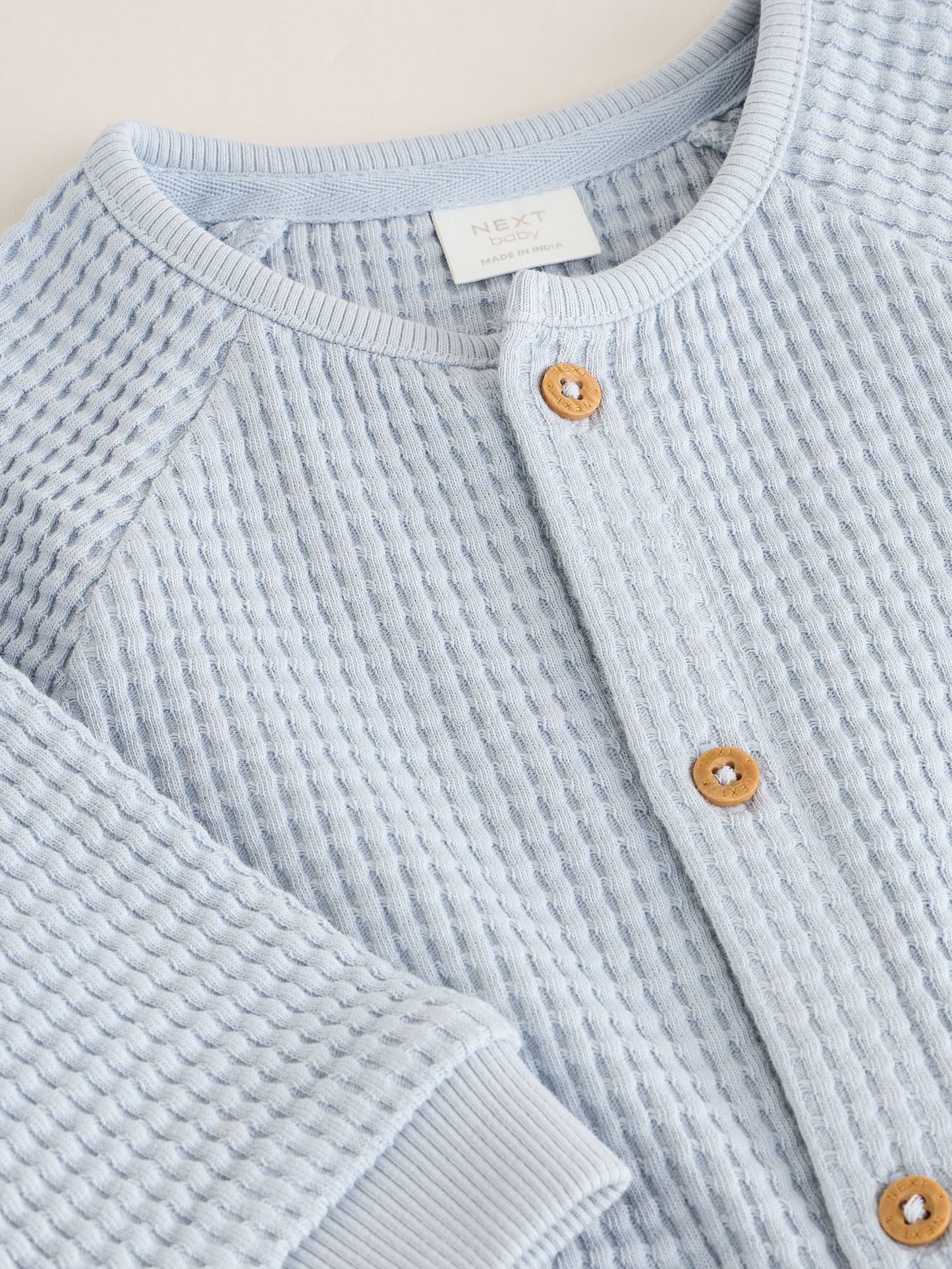 Blue Textured Baby Romper (0mths-3yrs) image 4